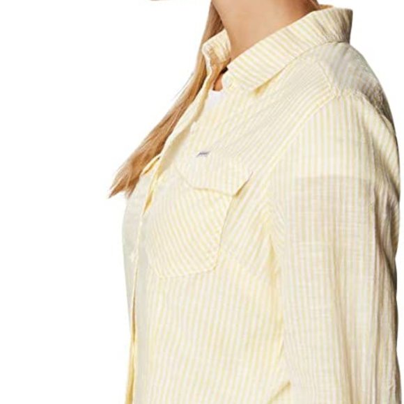 🆕Columbia Women's Camp Henry™ II LS Shirt, Sun Glow Vertical Stripe, Brand NEW - Picture 3 of 7